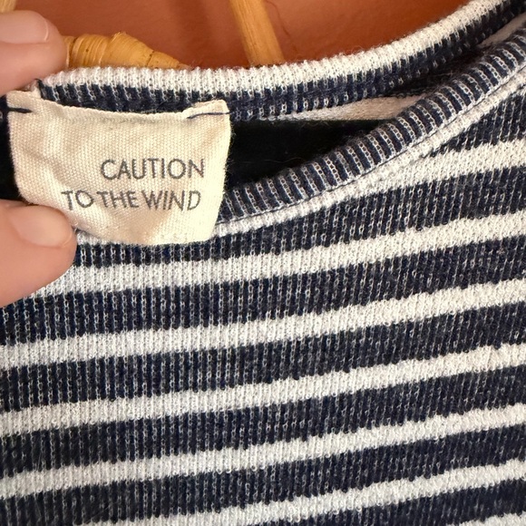 Caution to the Wind Striped Grey and White Dress - Picture 3 of 5